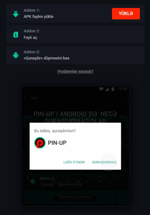 Pin Up APK yüklə Azərbaycan Android mobil tətbiqi